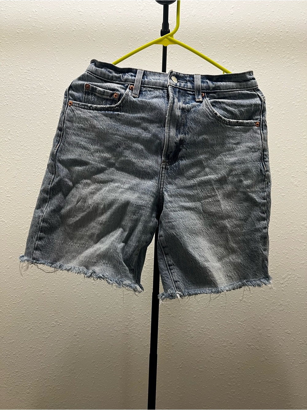 pistola Men’s Frayed Hem Denim Shorts - Light Gray Wash